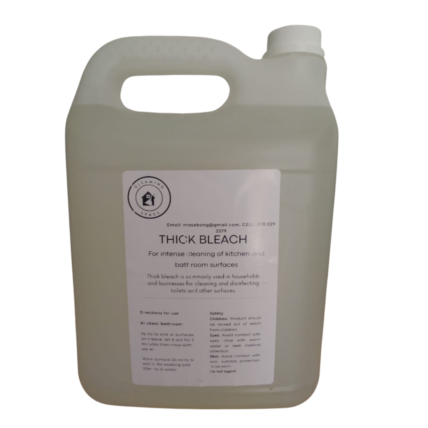 Gleaming Space 5L Thick Bleach bottle