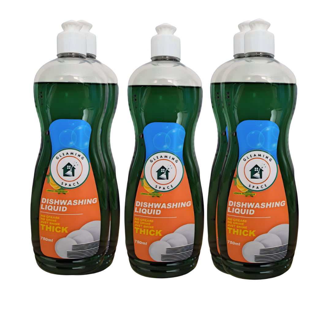Three bottles of dishwashing liquid on a white background